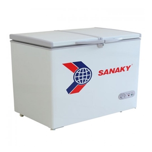 TỦ ĐÔNG SANAKY 1 NGĂN 2 NẮP DỞ  350L VH-365A2, tu dong sanaky 1 ngan 2 nap do 350l vh 365a2