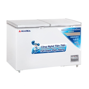 TỦ ĐÔNG ALASKA 1 NGĂN 2 NẮP DỞ  419L HB-550C, tu dong alaska 1 ngan 2 nap do 419l hb 550c
