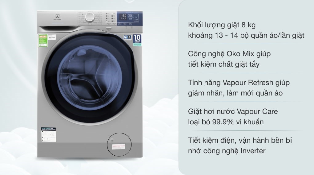may giat 8kg electrolux | tra gop nhanh