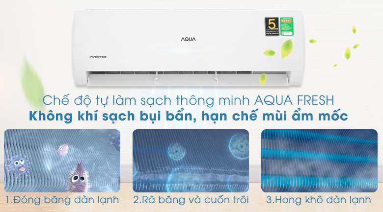 may lanh aqua 2hp inverter | tra gop nhanh
