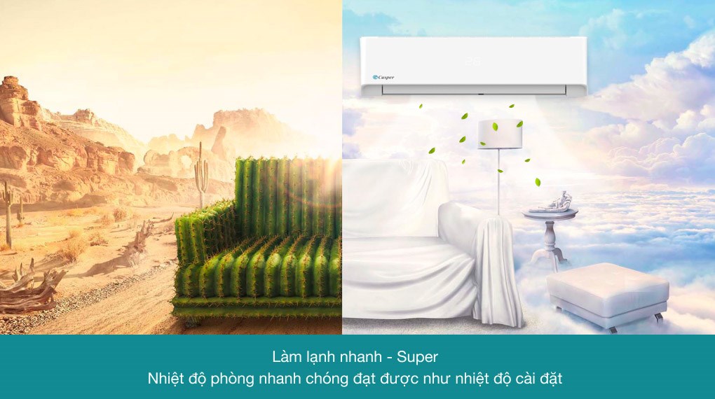 may lanh casper inverter 1hp | tra gop nhanh
