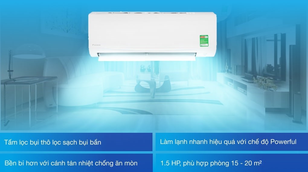 may lanh 1.5hp daikin | tra gop nhanh