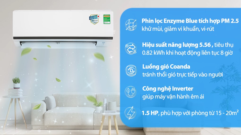 may lanh 1hp inverter daikin | tra gop nhanh
