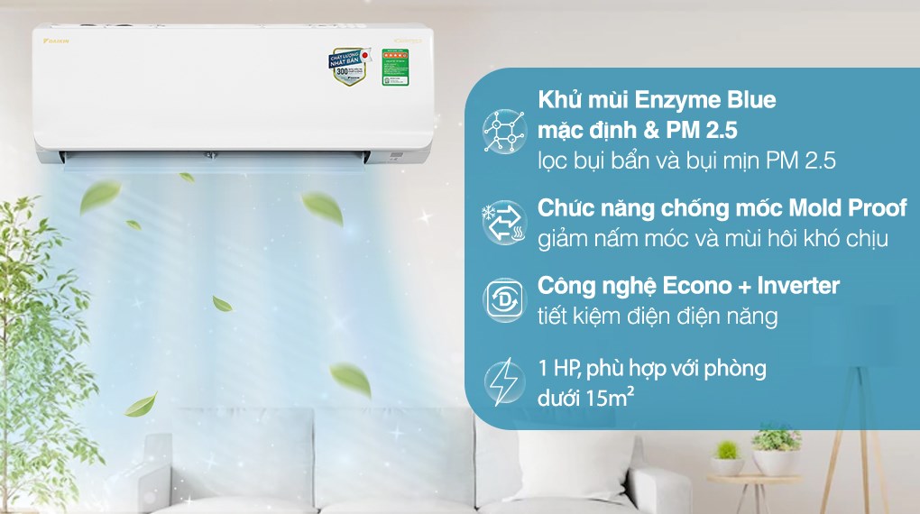 may lanh daikin inveter 1hp | tra gop nhanh