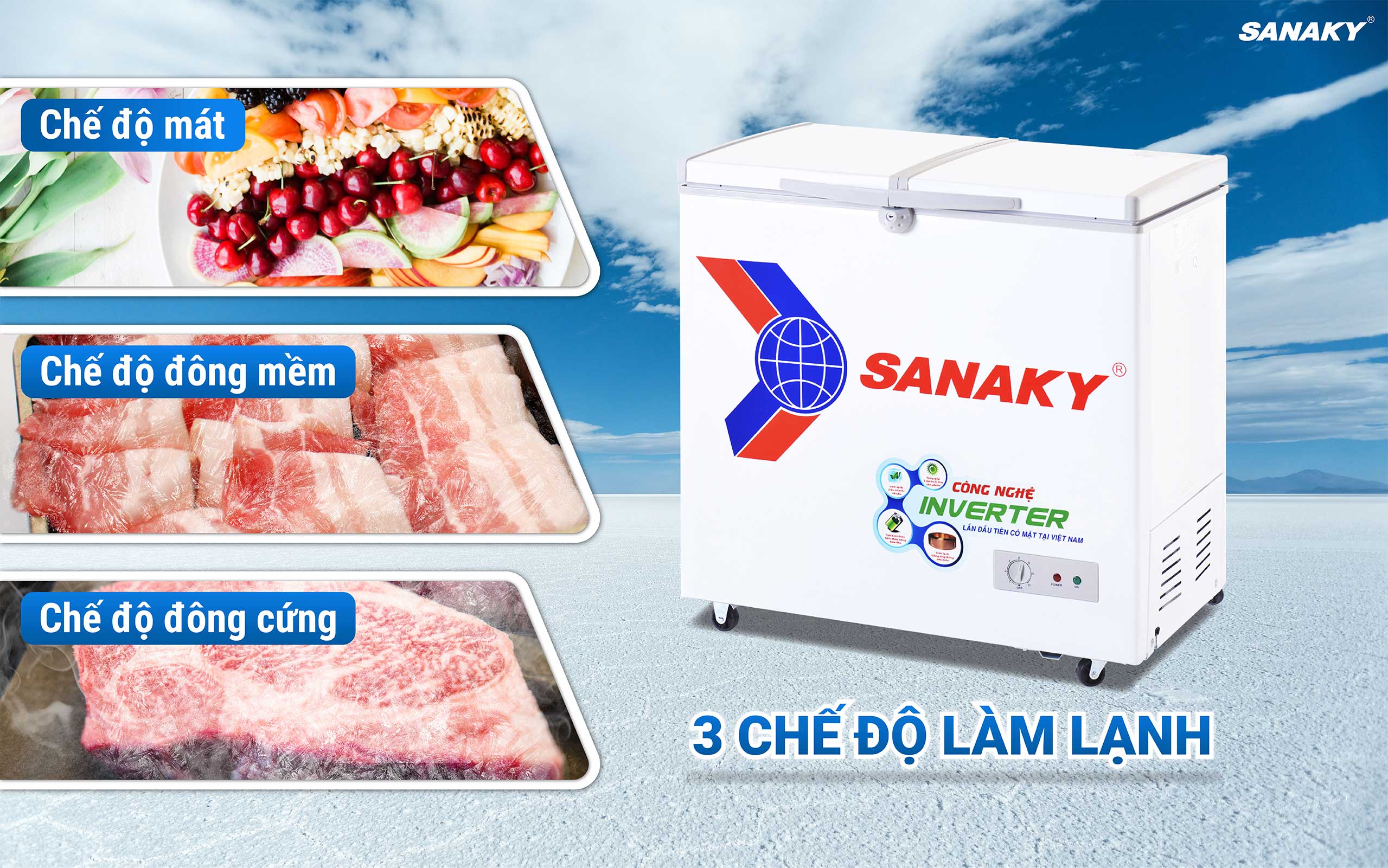 tu dong sanaky 250l inverter | tra gop nhanh
