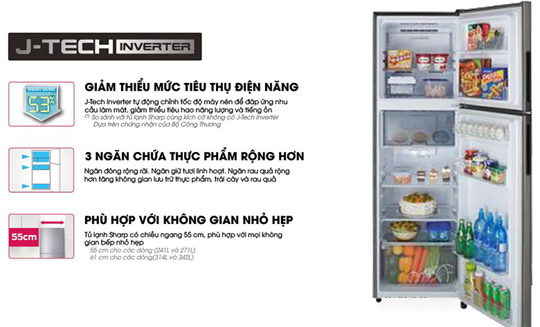 tu lanh sharp 271l tra gop - tra gop nhanh