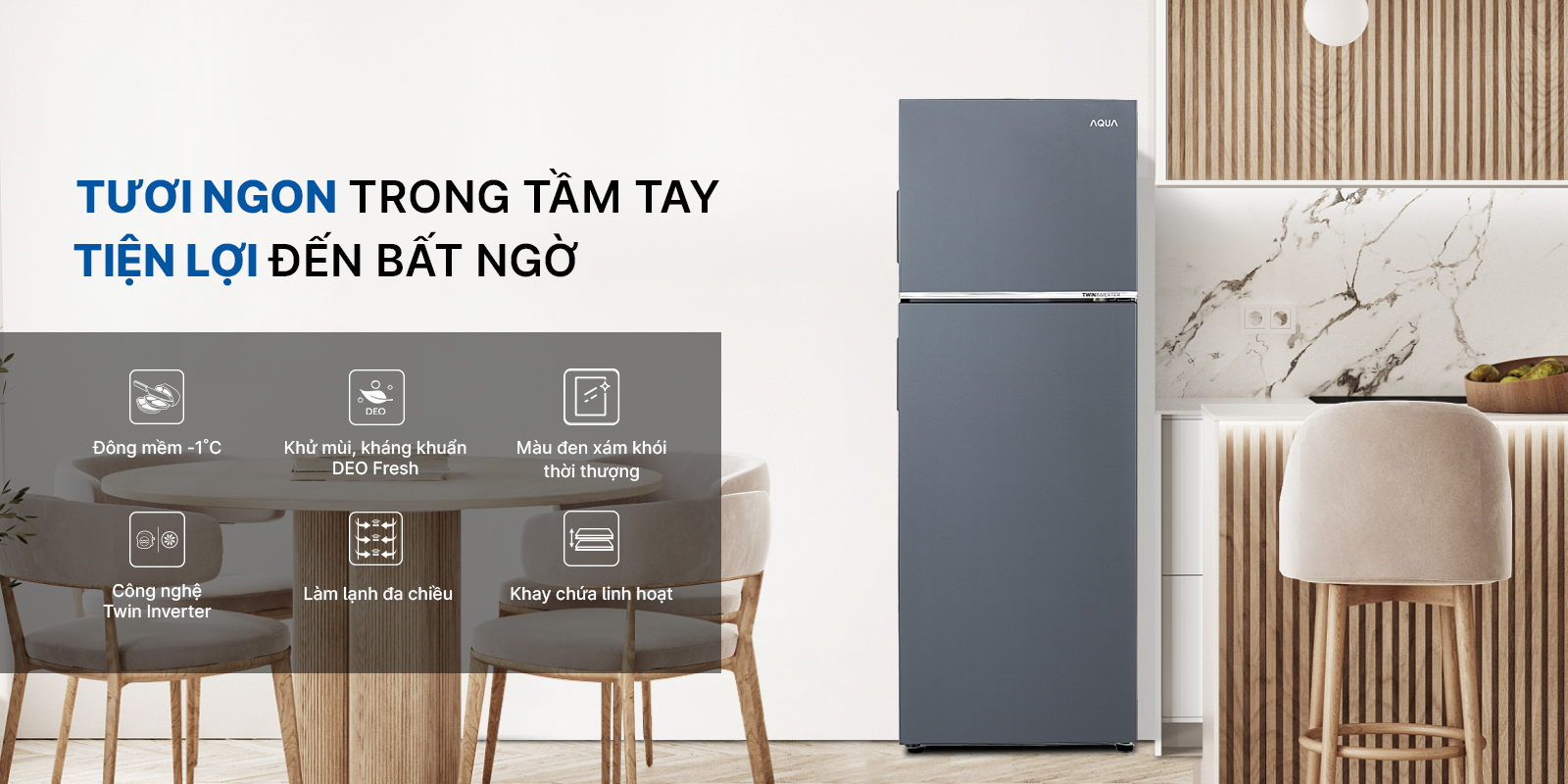 TỦ LẠNH AQUA INVERTER 298L T299FA &ndash; Trả g&oacute;p nhanh tại Long An, Hồ Ch&iacute; Minh, B&igrave;nh Dương