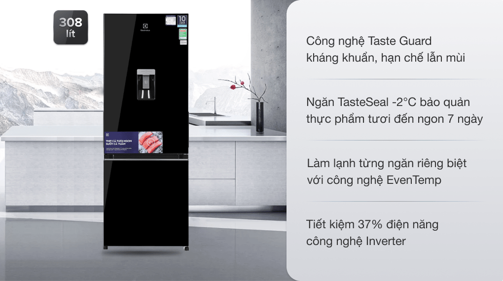 TỦ LẠNH ELECTROLUX 308L NGĂN Đ&Aacute; DƯỚI EBB3442K-A &ndash; Trả g&oacute;p nhanh tại Long An, Hồ Ch&iacute; Minh, Bi&ecirc;n H&ograve;a, B&igrave;nh Dương, Đồng Nai, T&acirc;y Ninh